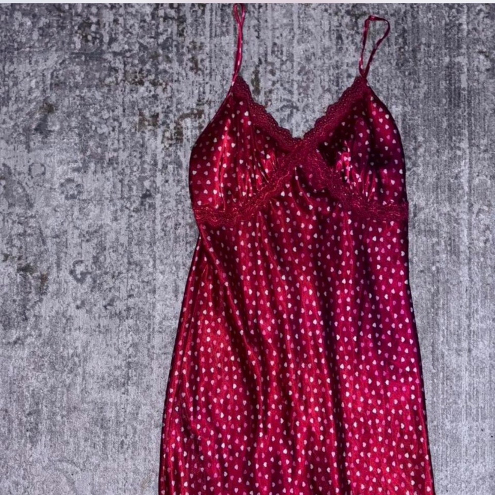 Heart pattern slip dress